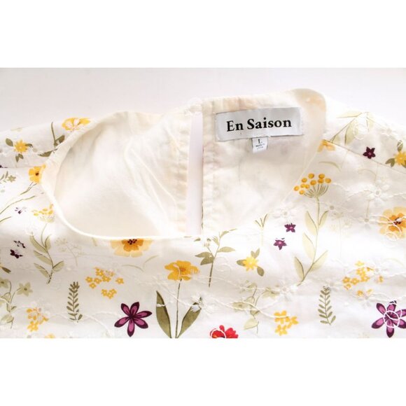 En Saison Floral Embroidered Mini Dress Multi Size Large - Picture 5 of 6